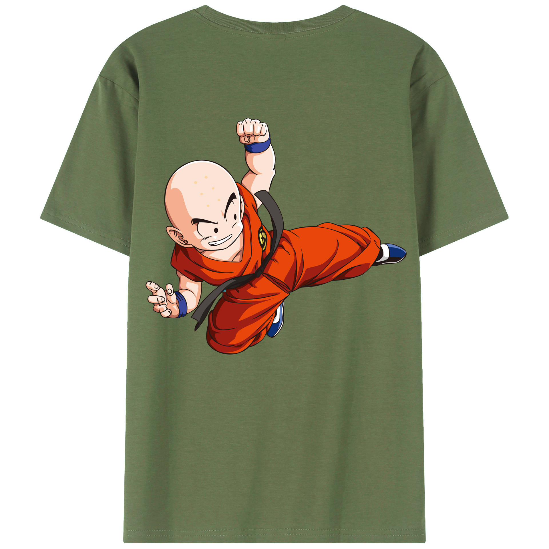 （画像用） ドラゴンボール クリリン DRAGON BALL krillin 綿100％ メンズ半袖Tシャツ（バックプリント） 通気性